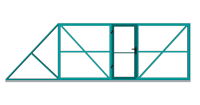Откатные ворота 3х2 «Со встроенной калиткой»